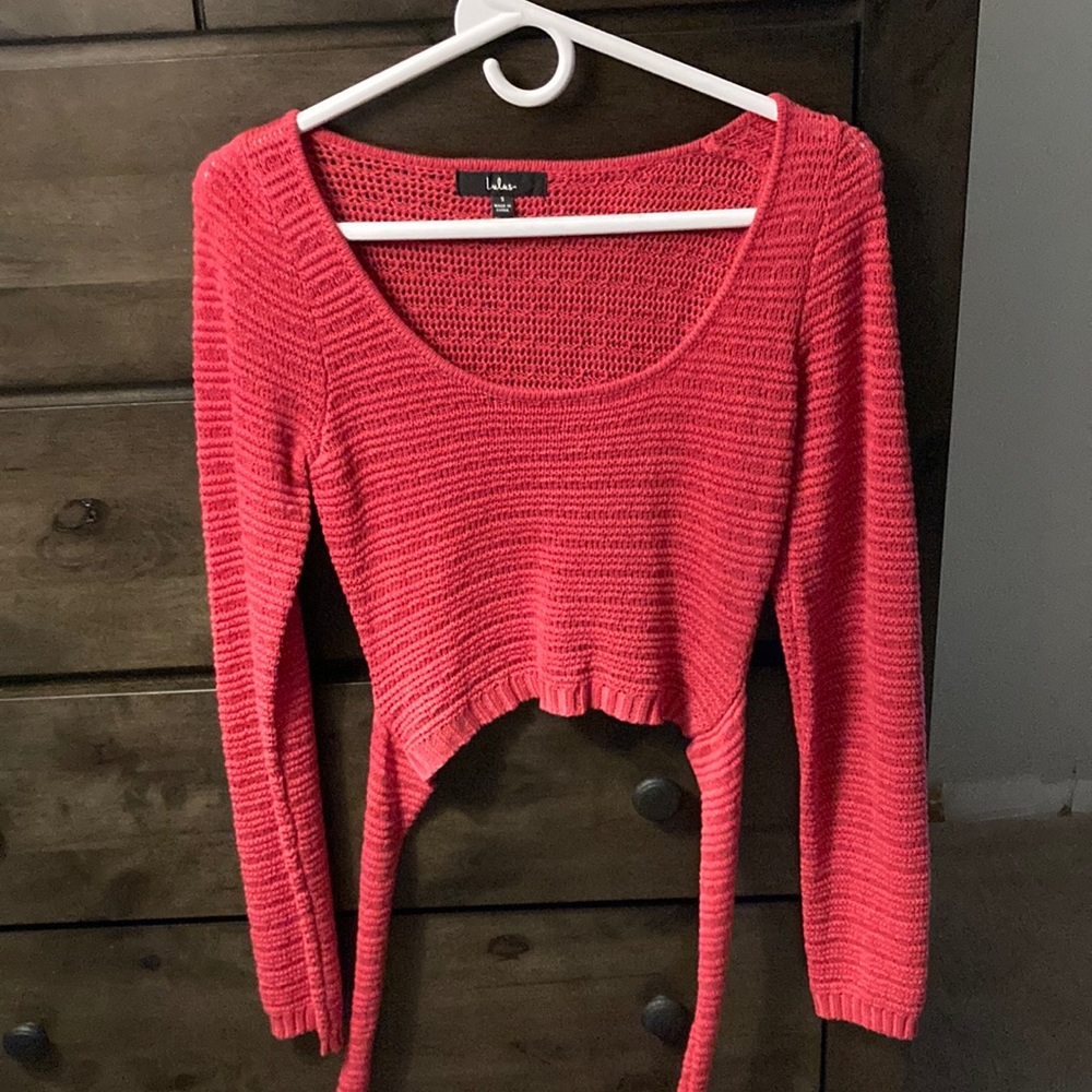 Lulus pink crop sweater